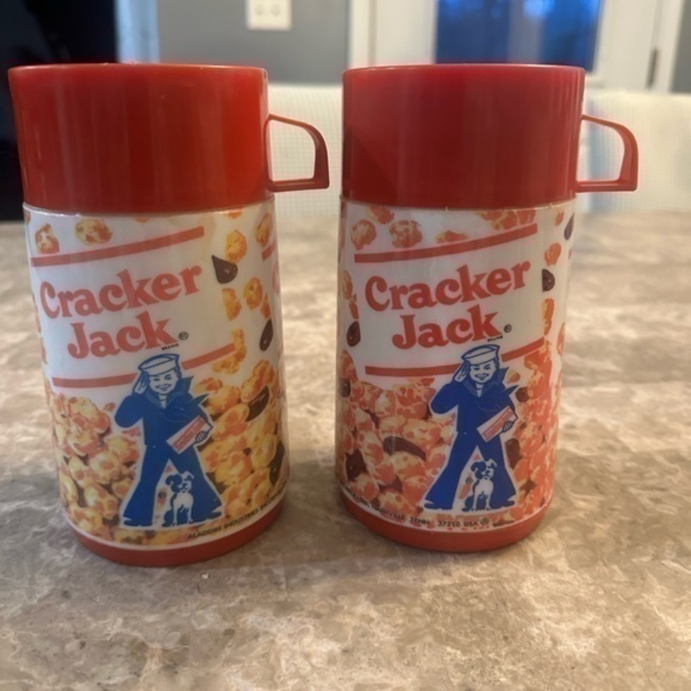 2 Vintage Aladdin Cracker Jack Thermos